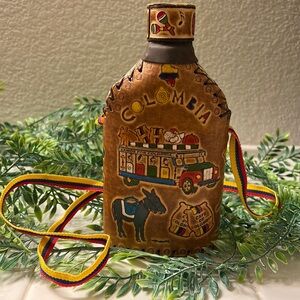 Colombia Flask Leather Wrapped Bottle